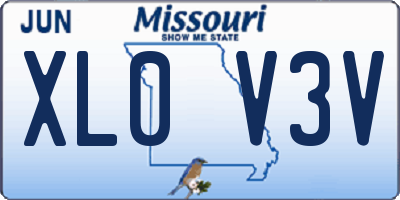 MO license plate XL0V3V