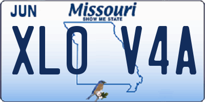 MO license plate XL0V4A