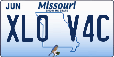 MO license plate XL0V4C
