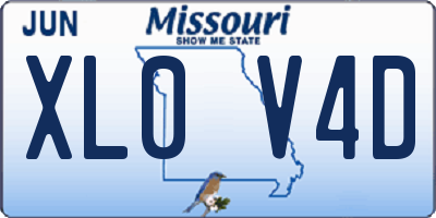 MO license plate XL0V4D