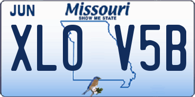 MO license plate XL0V5B