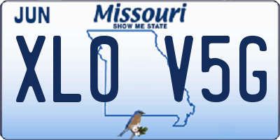 MO license plate XL0V5G