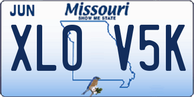 MO license plate XL0V5K