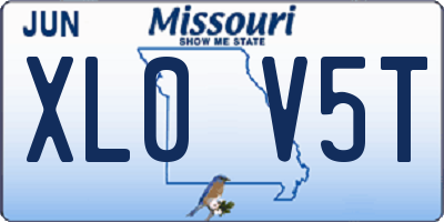 MO license plate XL0V5T