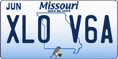 MO license plate XL0V6A