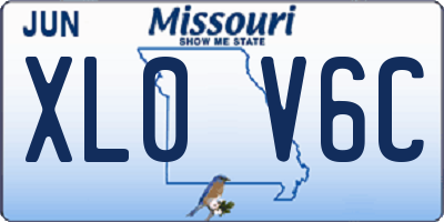 MO license plate XL0V6C