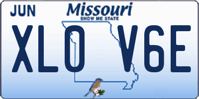 MO license plate XL0V6E