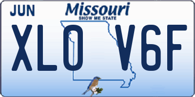 MO license plate XL0V6F