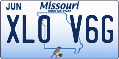 MO license plate XL0V6G