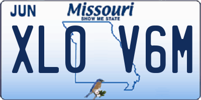 MO license plate XL0V6M
