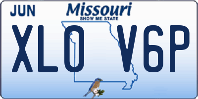 MO license plate XL0V6P