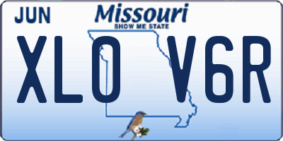 MO license plate XL0V6R
