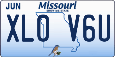MO license plate XL0V6U
