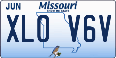 MO license plate XL0V6V