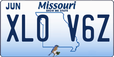 MO license plate XL0V6Z