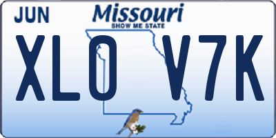 MO license plate XL0V7K