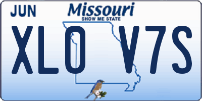MO license plate XL0V7S