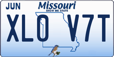 MO license plate XL0V7T