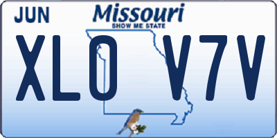 MO license plate XL0V7V