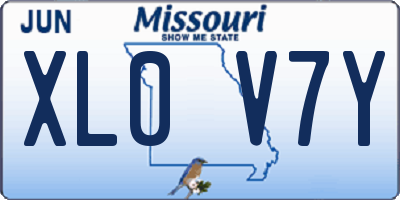 MO license plate XL0V7Y