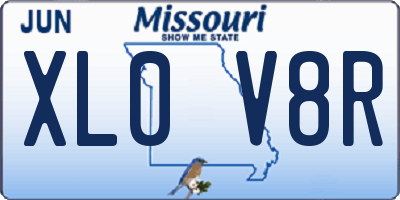 MO license plate XL0V8R