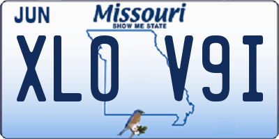 MO license plate XL0V9I