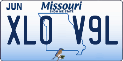 MO license plate XL0V9L