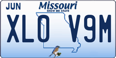 MO license plate XL0V9M