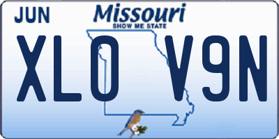 MO license plate XL0V9N