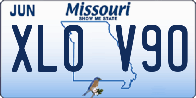 MO license plate XL0V9O