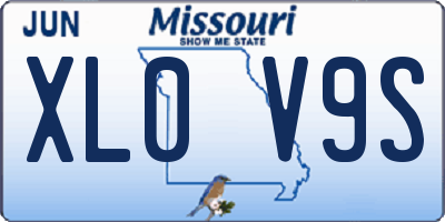 MO license plate XL0V9S