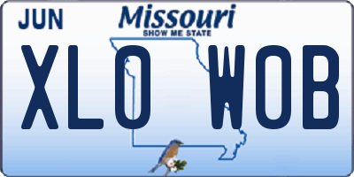 MO license plate XL0W0B
