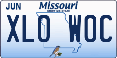 MO license plate XL0W0C