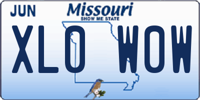 MO license plate XL0W0W