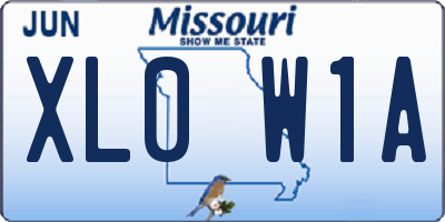 MO license plate XL0W1A