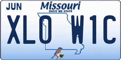MO license plate XL0W1C