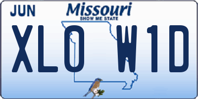 MO license plate XL0W1D