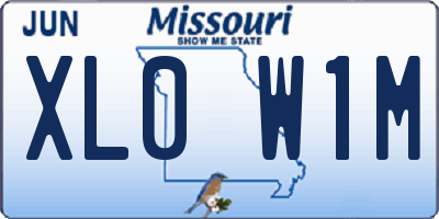 MO license plate XL0W1M