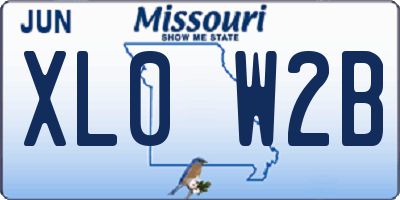MO license plate XL0W2B