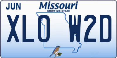 MO license plate XL0W2D