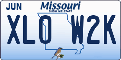 MO license plate XL0W2K