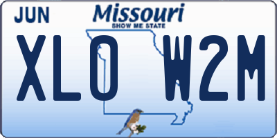 MO license plate XL0W2M