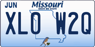 MO license plate XL0W2Q