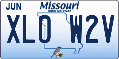 MO license plate XL0W2V