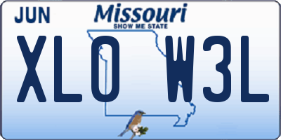 MO license plate XL0W3L