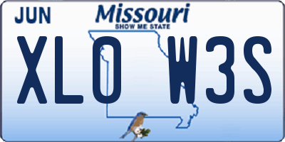 MO license plate XL0W3S