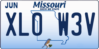 MO license plate XL0W3V