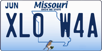 MO license plate XL0W4A