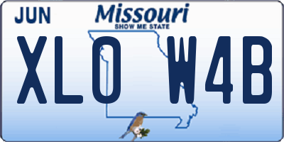 MO license plate XL0W4B