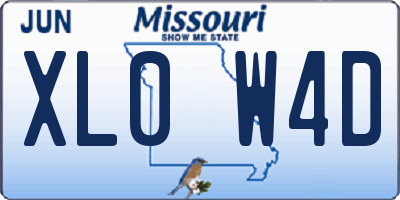MO license plate XL0W4D